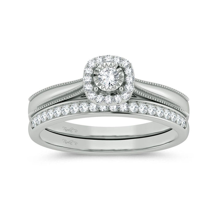 Elegant 10k White Gold 0.25ct Lab Diamond Engagement Ring