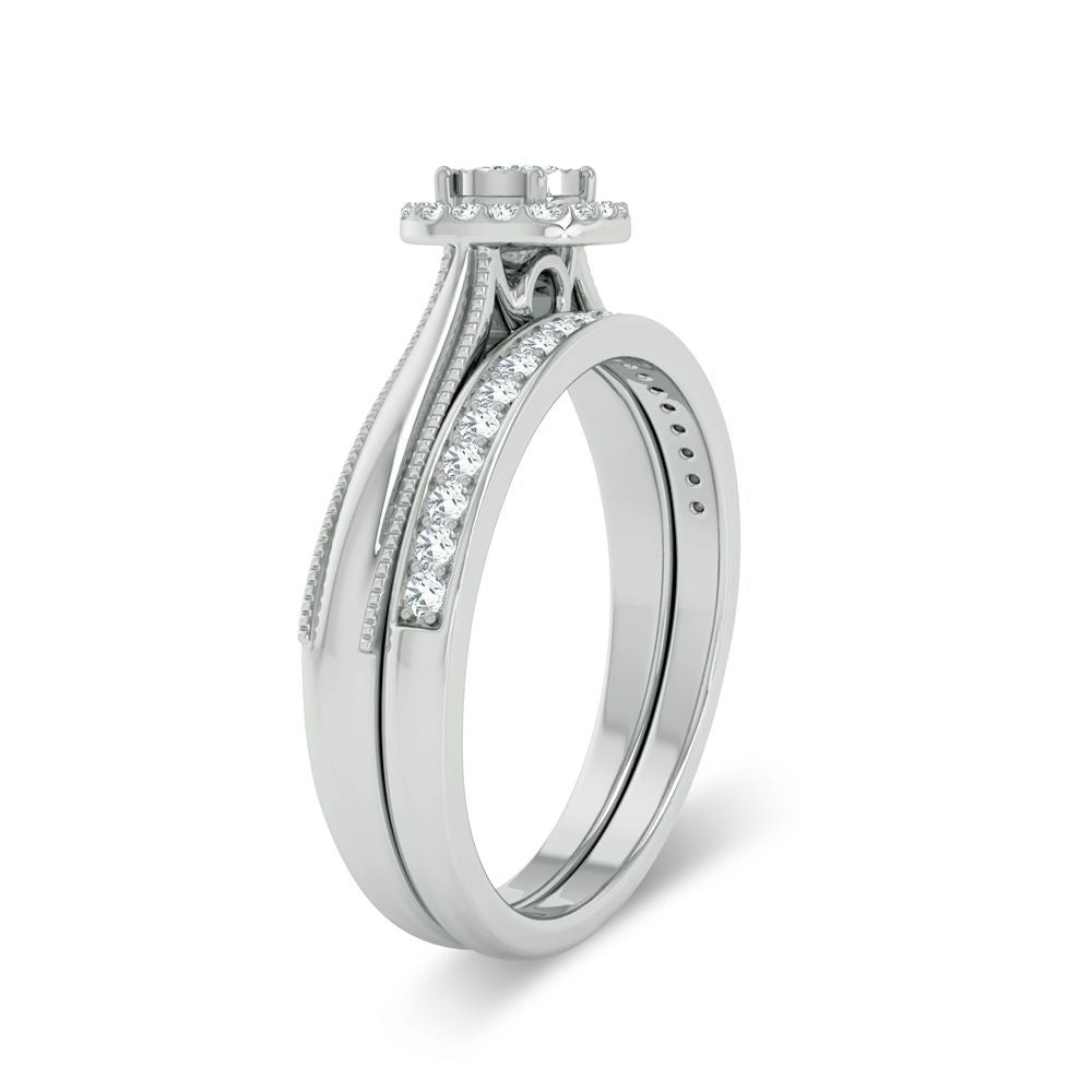 Elegant 10k White Gold 0.25ct Lab Diamond Engagement Ring