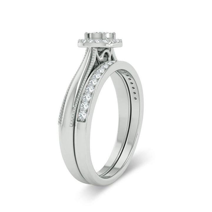 Elegant 10k White Gold 0.25ct Lab Diamond Engagement Ring