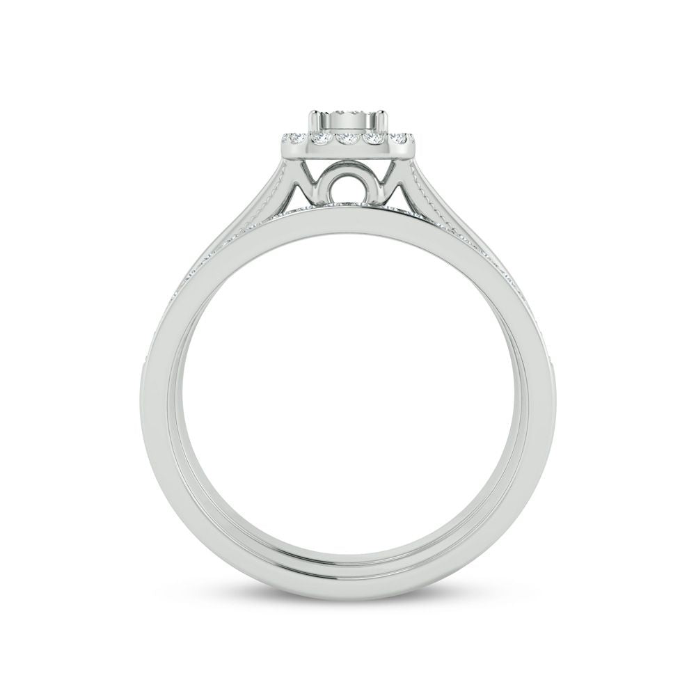 Elegant 10k White Gold 0.25ct Lab Diamond Engagement Ring