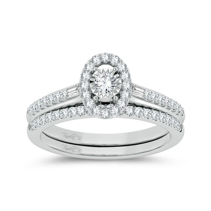 Elegant 10k White Gold 0.40ct Lab Diamond Engagement Ring