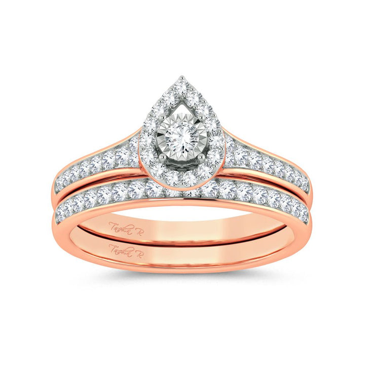 10k Rose Gold Lab Diamond Bridal Ring (0.50ct)
