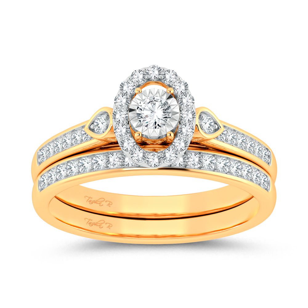 10k Yellow Gold 0.36ct Lab Diamond Womens Bridal Ring
