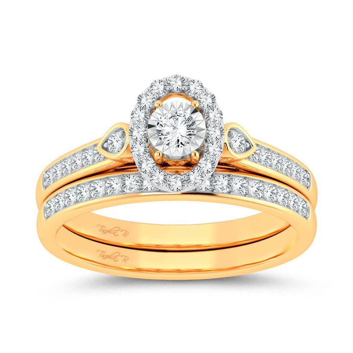 10k Yellow Gold 0.36ct Lab Diamond Womens Bridal Ring