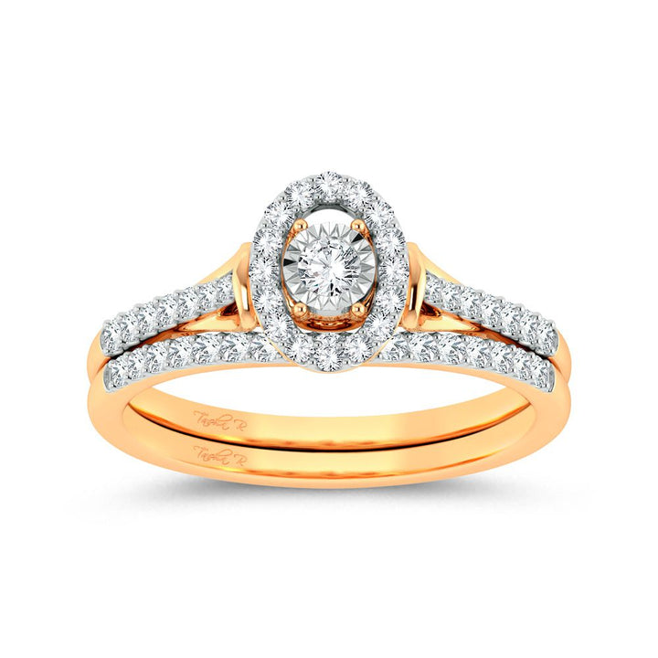 10k Yellow Gold 0.34ct Lab Diamond Womens Bridal Ring