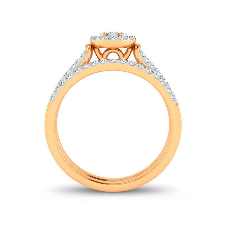 10k Yellow Gold 0.34ct Lab Diamond Womens Bridal Ring