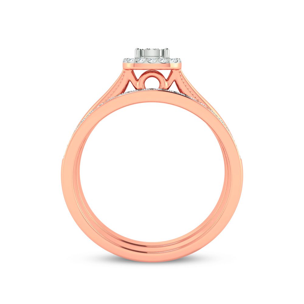 Romantic 10k Rose Gold Lab Diamond Bridal Ring (0.25ct)