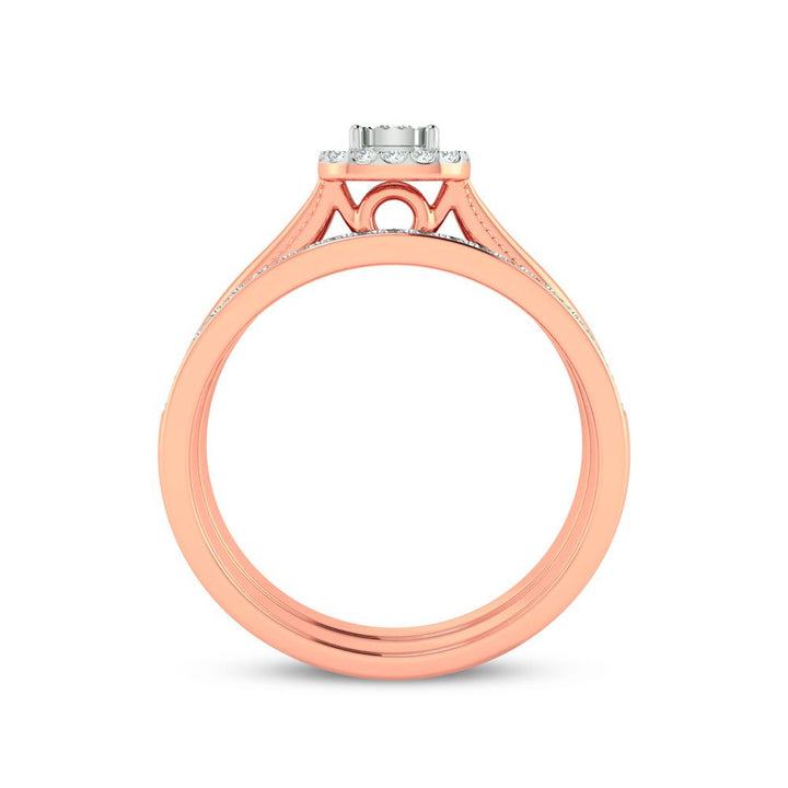 Romantic 10k Rose Gold Lab Diamond Bridal Ring (0.25ct)