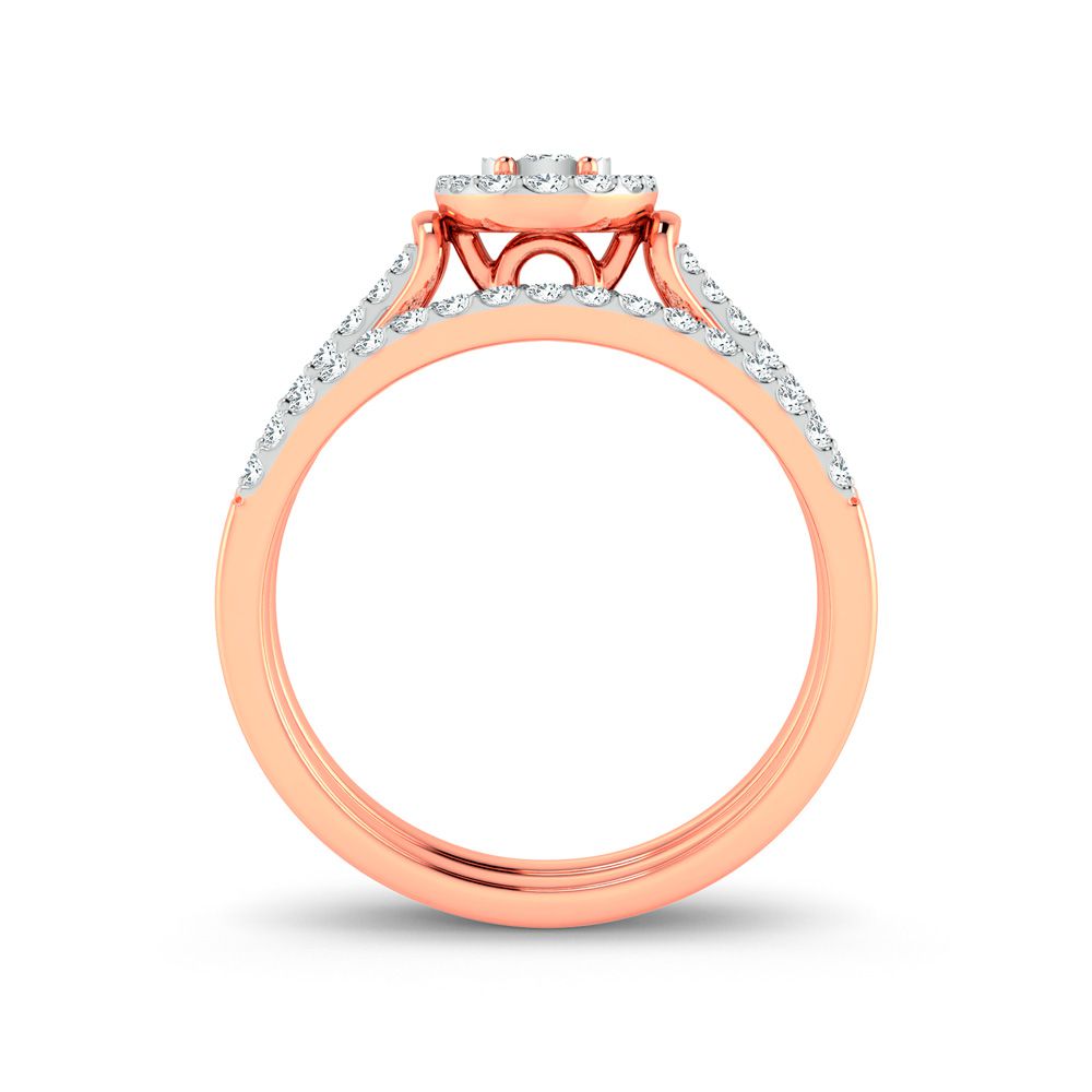 Romantic 10k Rose Gold Lab Diamond Bridal Ring (0.34ct)