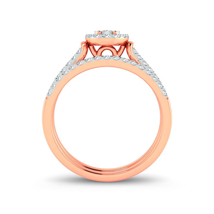 Romantic 10k Rose Gold Lab Diamond Bridal Ring (0.34ct)