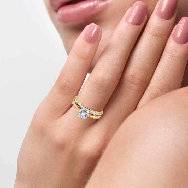 10k Yellow Gold 0.25ct Lab Diamond Womens Bridal Ring
