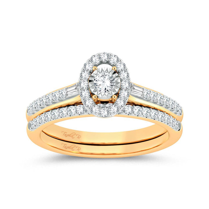 10k Yellow Gold 0.40ct Lab Diamond Bridal Ring for Her