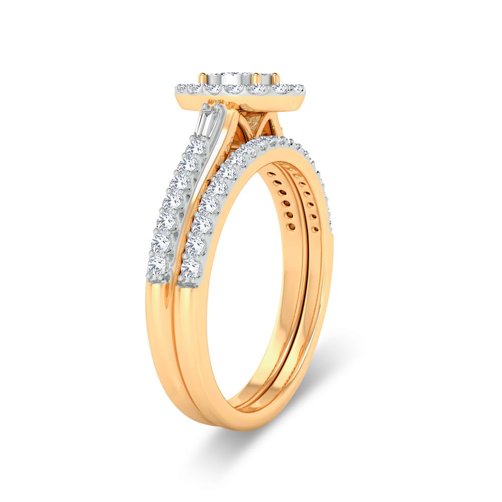 10k Yellow Gold 0.40ct Lab Diamond Bridal Ring for Her