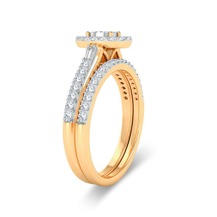 10k Yellow Gold 0.40ct Lab Diamond Bridal Ring for Her