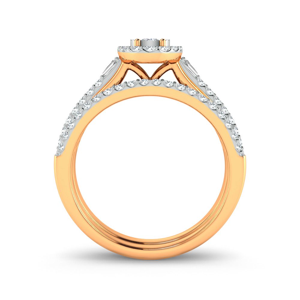 10k Yellow Gold 0.40ct Lab Diamond Bridal Ring for Her