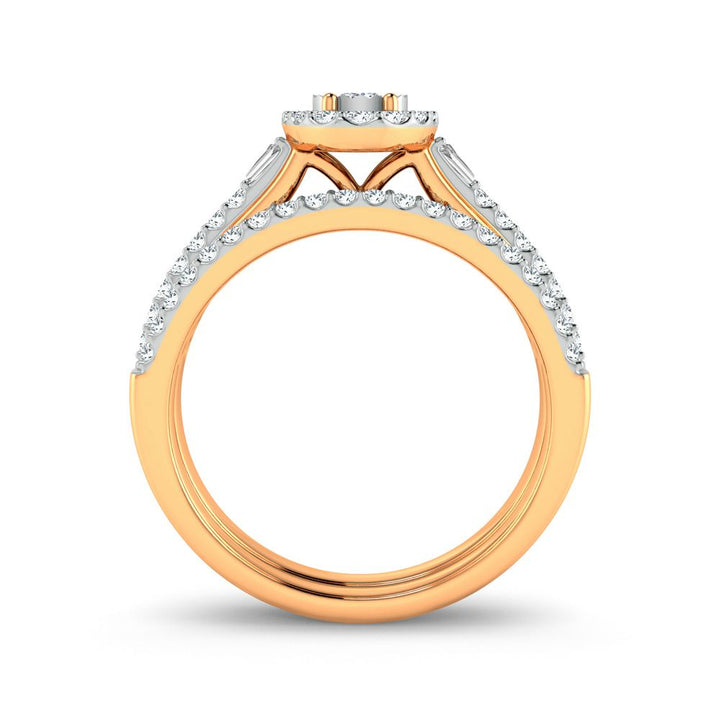 10k Yellow Gold 0.40ct Lab Diamond Bridal Ring for Her