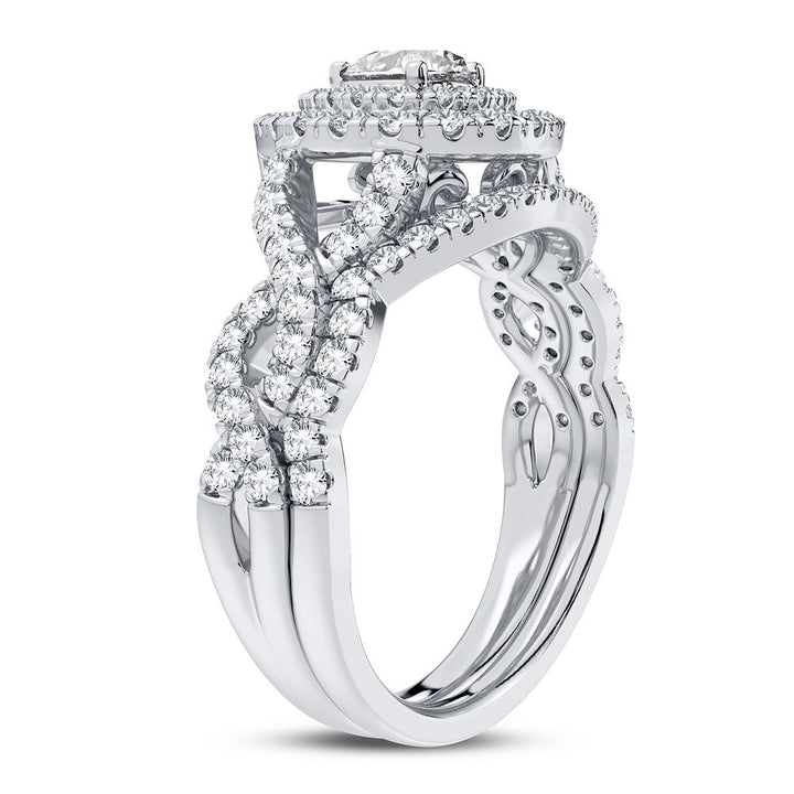 14k White Gold 1.03CT Lab Diamond Womens Engagement Ring