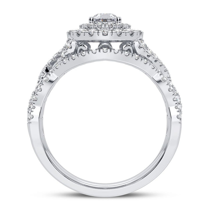 14k White Gold 1.03CT Lab Diamond Womens Engagement Ring