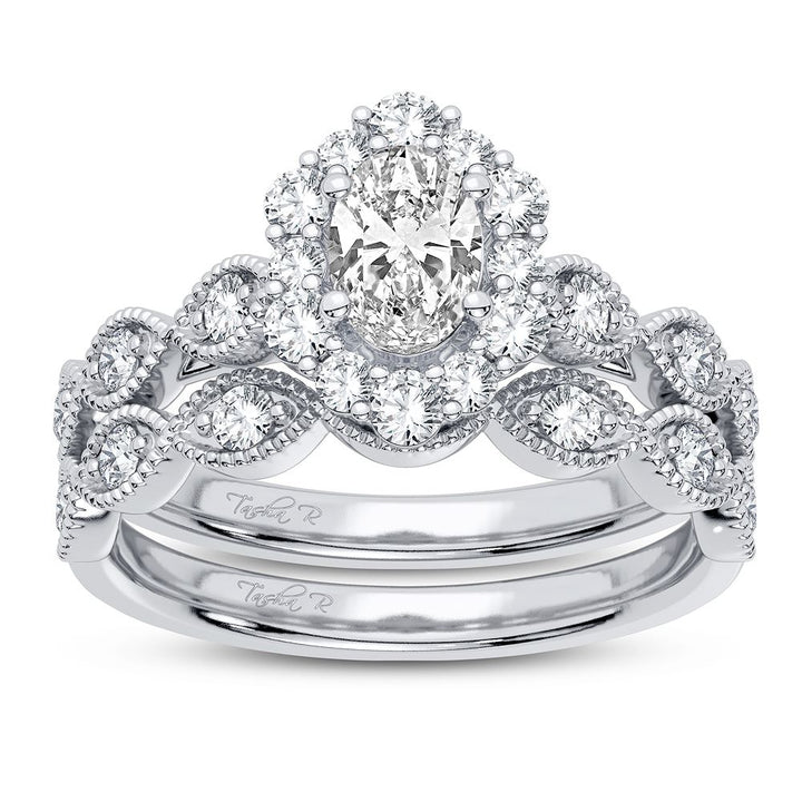Brilliant 14k White Gold 1CT Lab Diamond Bridal Ring