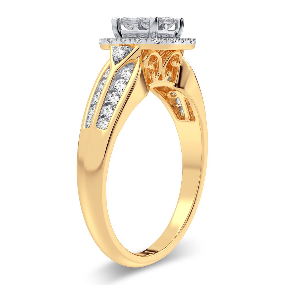 10K Yellow Gold Lab Diamond Engagement Ring - 0.60CT