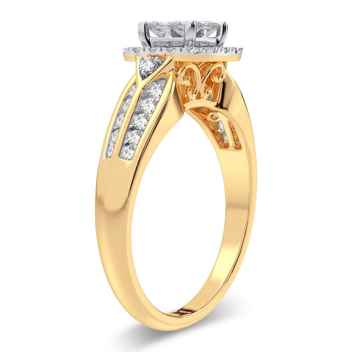 10K Yellow Gold Lab Diamond Engagement Ring - 0.60CT