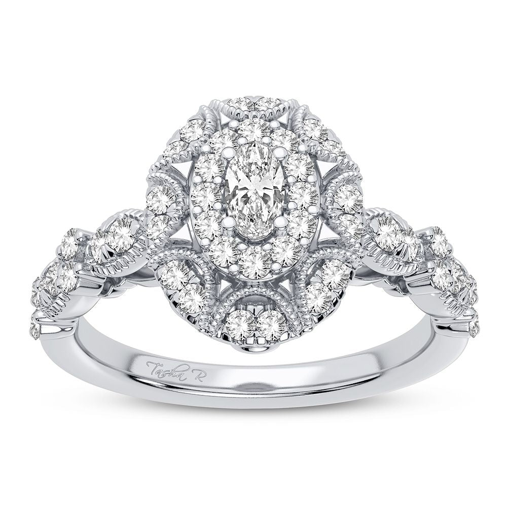 Brilliant 14k White Gold 0.63CT Lab Diamond Ring