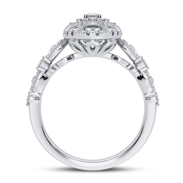 Brilliant 14k White Gold 0.63CT Lab Diamond Ring