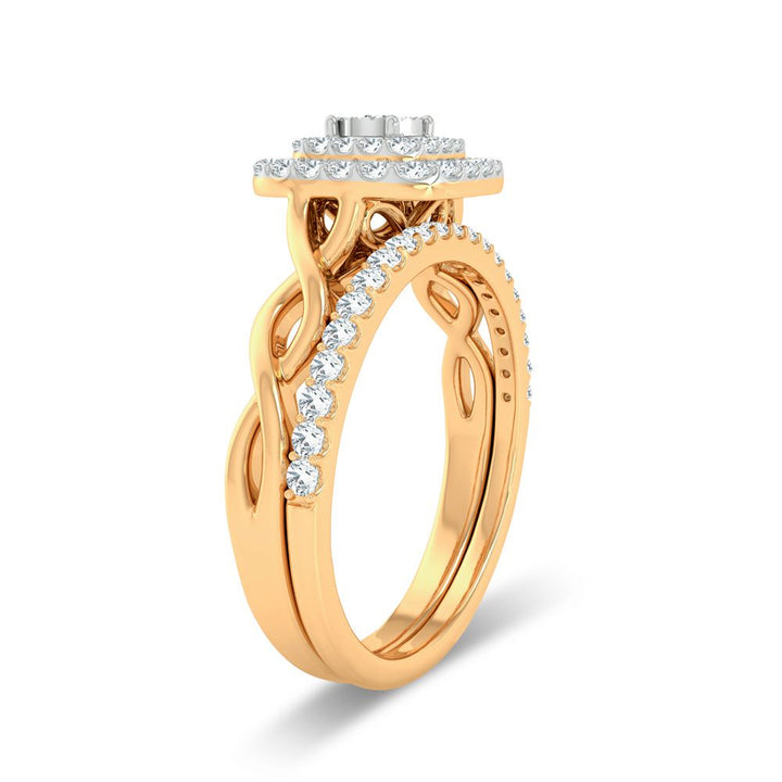 10k Yellow Gold 0.50ct Lab Diamond Bridal Ring for Her
