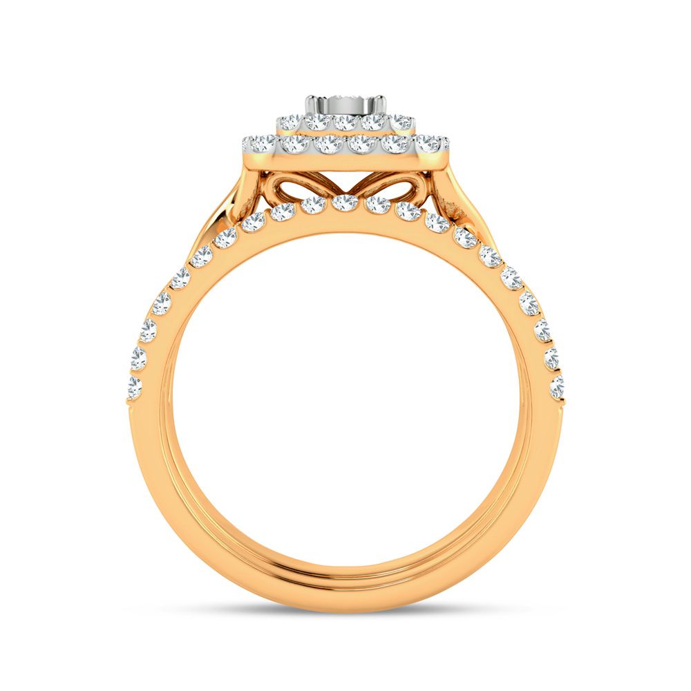10k Yellow Gold 0.50ct Lab Diamond Bridal Ring for Her