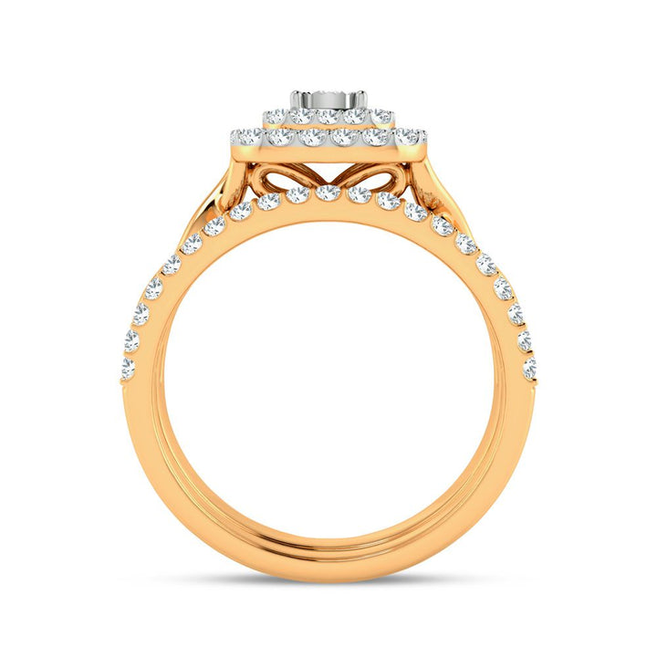 10k Yellow Gold 0.50ct Lab Diamond Bridal Ring for Her