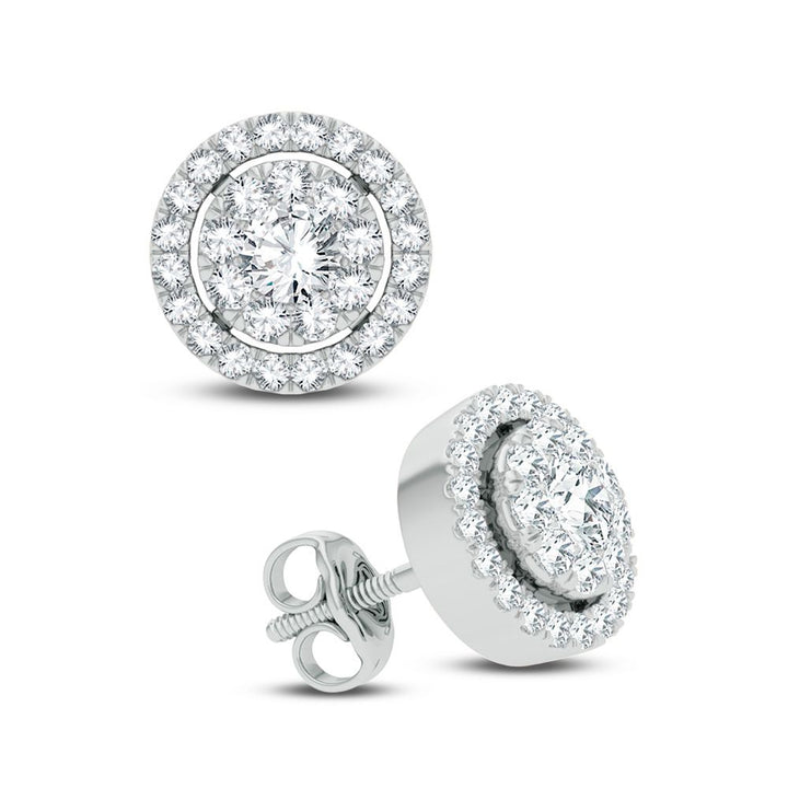 Brilliant 14k White Gold 1CT Lab Diamond Stud Earrings