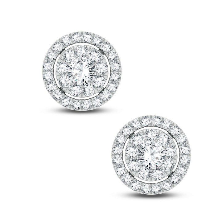 Brilliant 14k White Gold 1CT Lab Diamond Stud Earrings