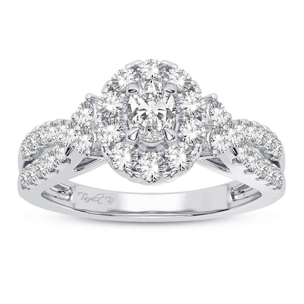 Brilliant 14k White Gold 1ct Lab Diamond Engagement Ring