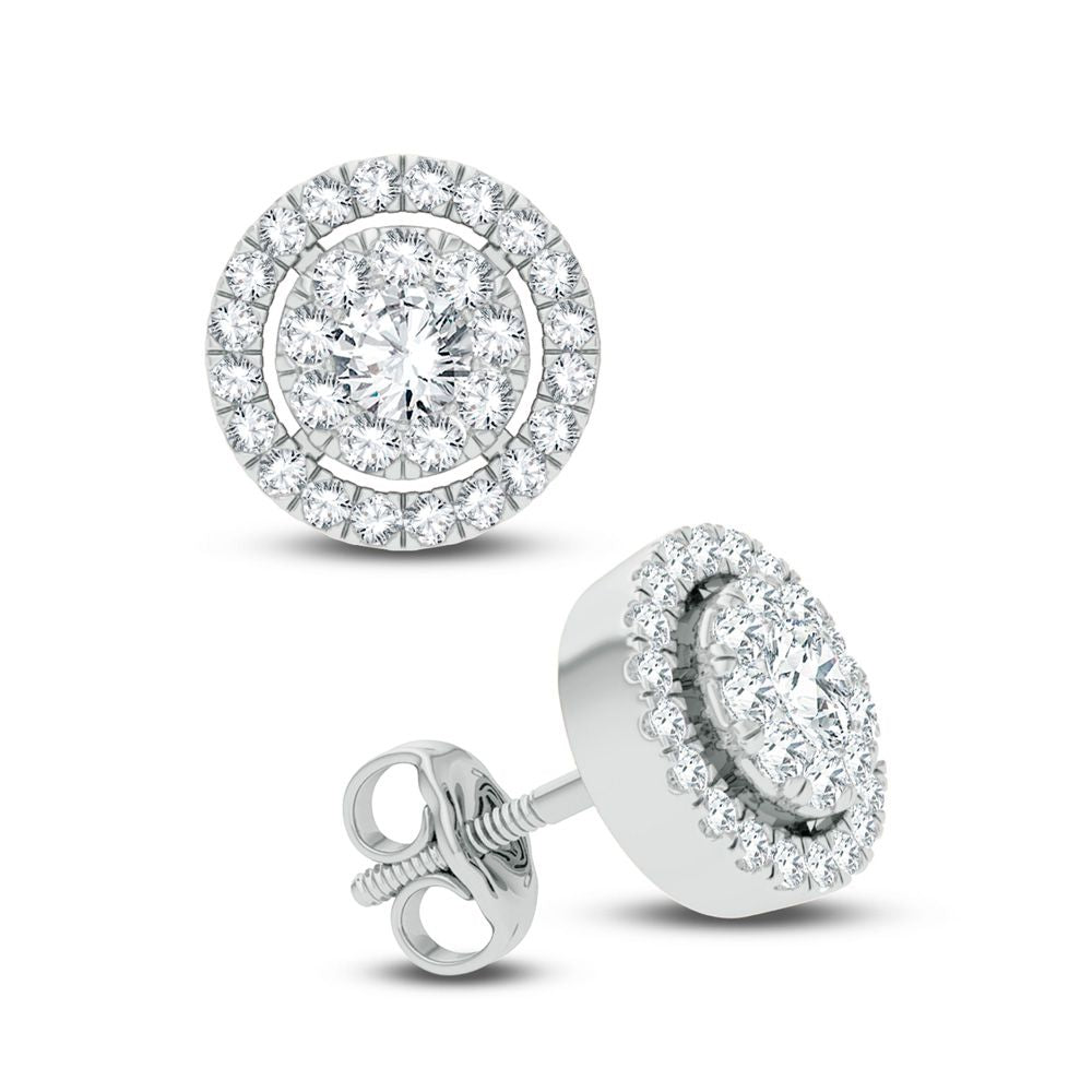 Chic 14k White Gold 0.68CT Lab Diamond Stud Earrings