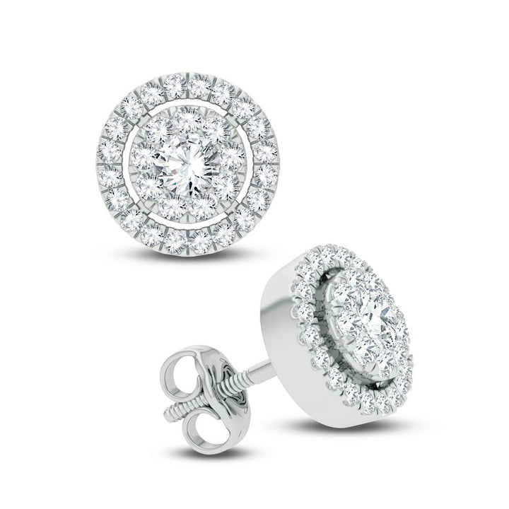 Chic 14k White Gold 0.68CT Lab Diamond Stud Earrings