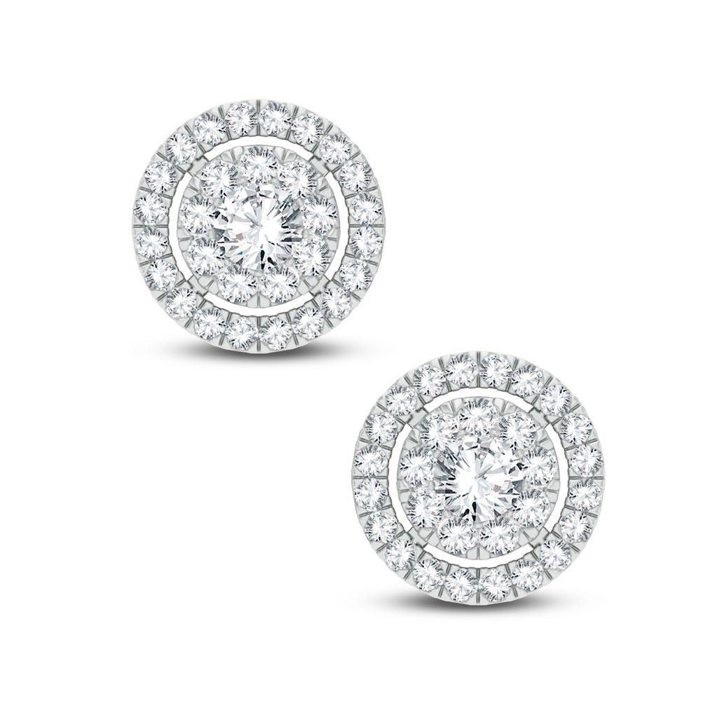 Chic 14k White Gold 0.68CT Lab Diamond Stud Earrings