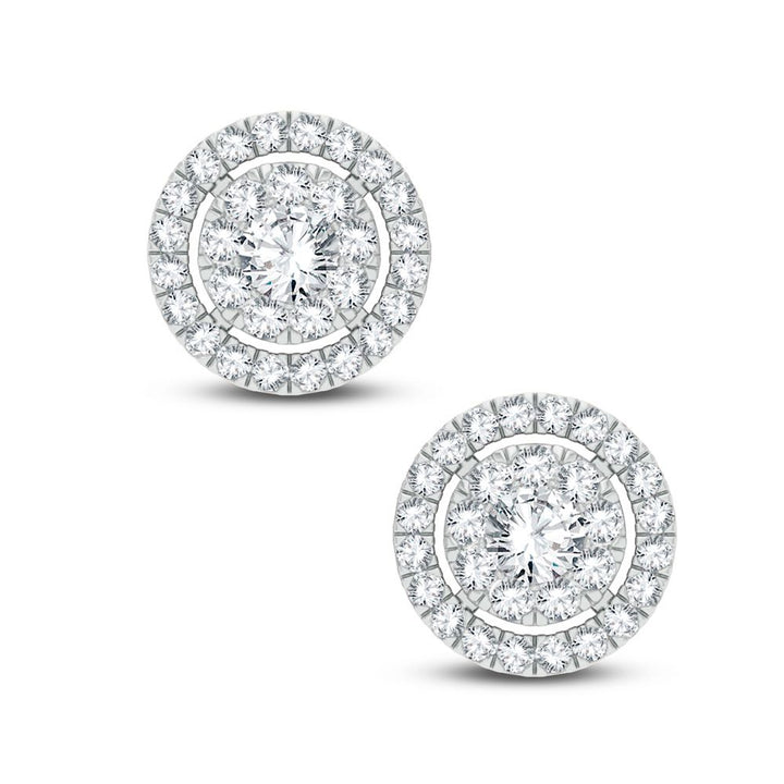 Chic 14k White Gold 0.68CT Lab Diamond Stud Earrings