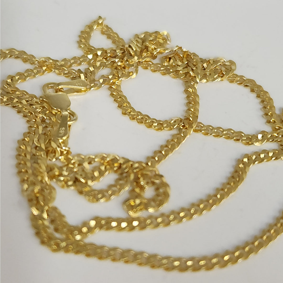 925 sterling Silver Gold -Tone Cuban Link Necklace  24"