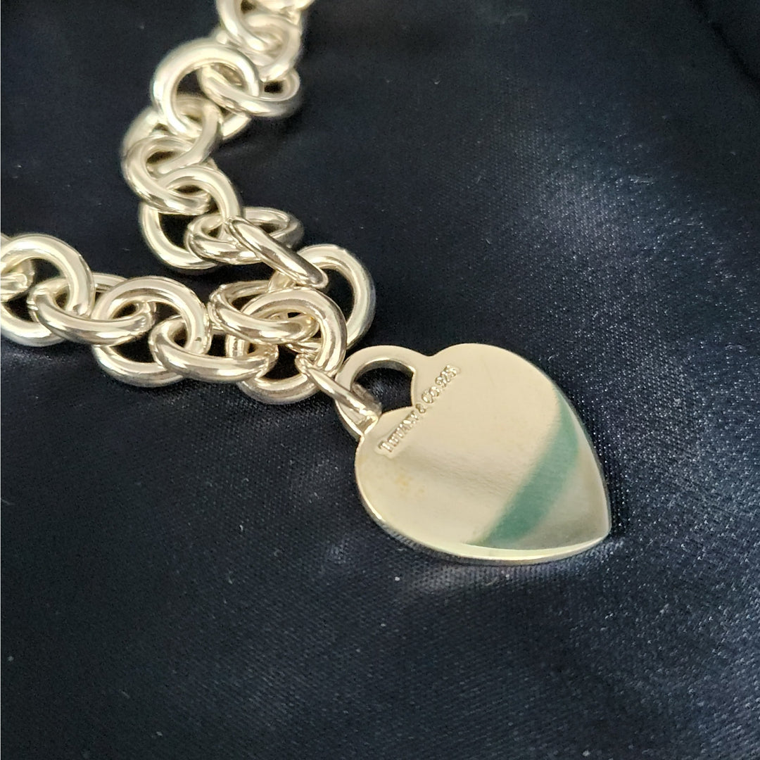 Authentic Tiffany &  Co Sterling Silver Heart Tag Necklace