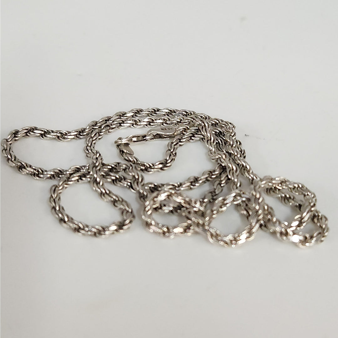 925 Sterling silver Rope Chain Necklace 20 "