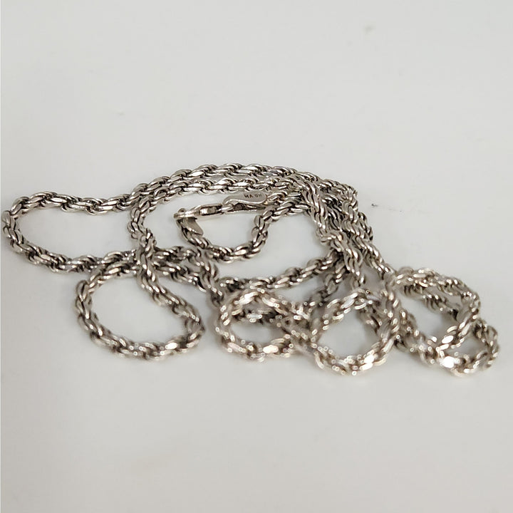 925 Sterling silver Rope Chain Necklace 20 "