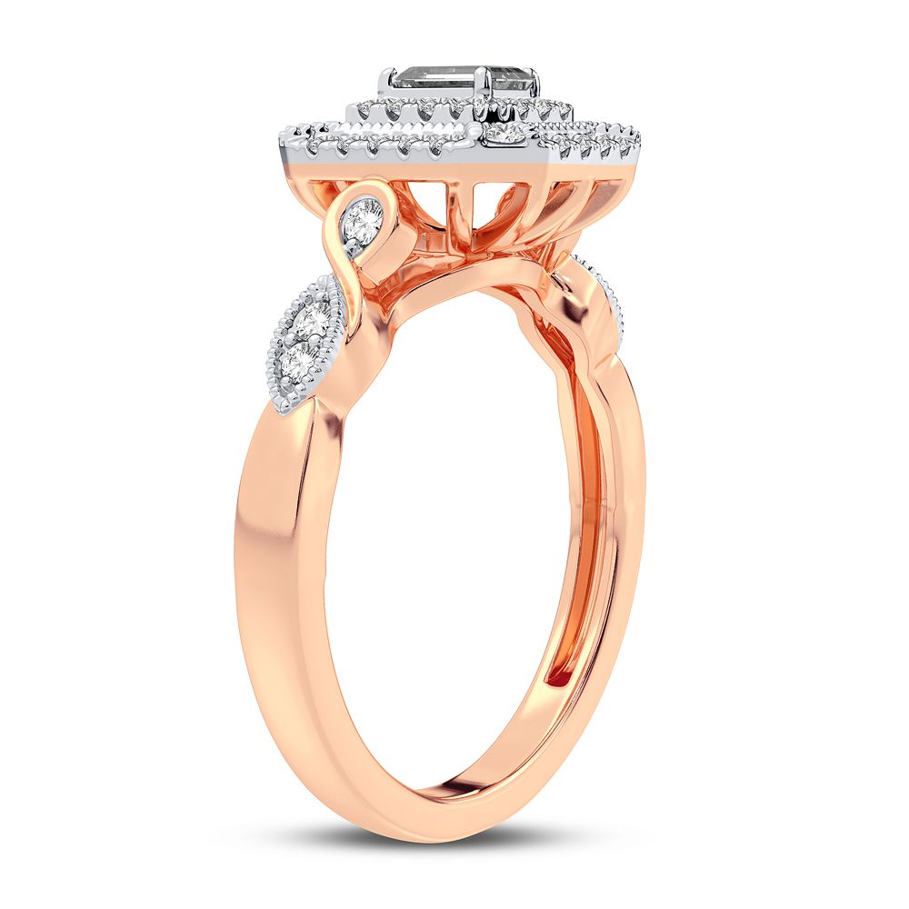 Romantic Rose Gold Lab Diamond Engagement Ring