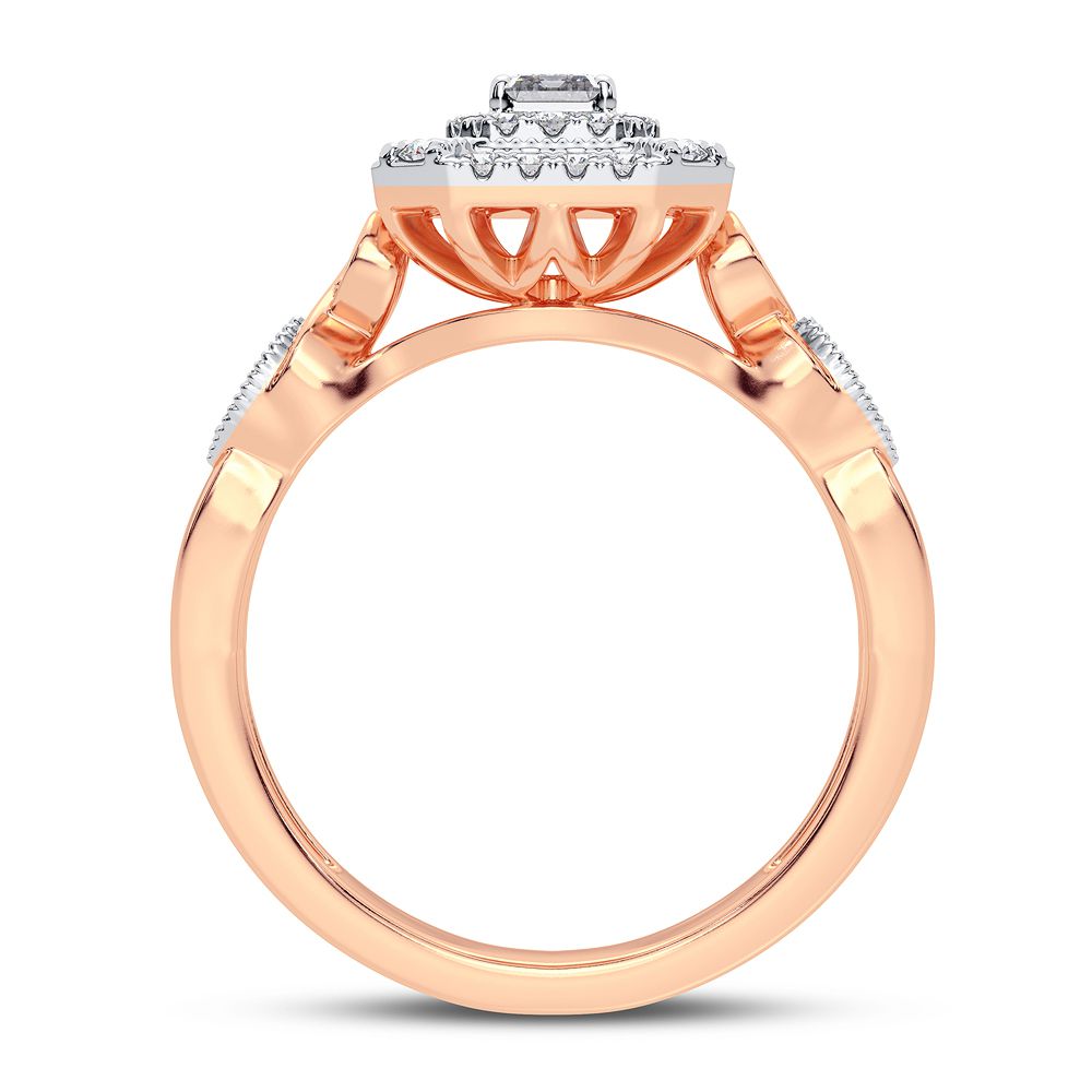 Romantic Rose Gold Lab Diamond Engagement Ring