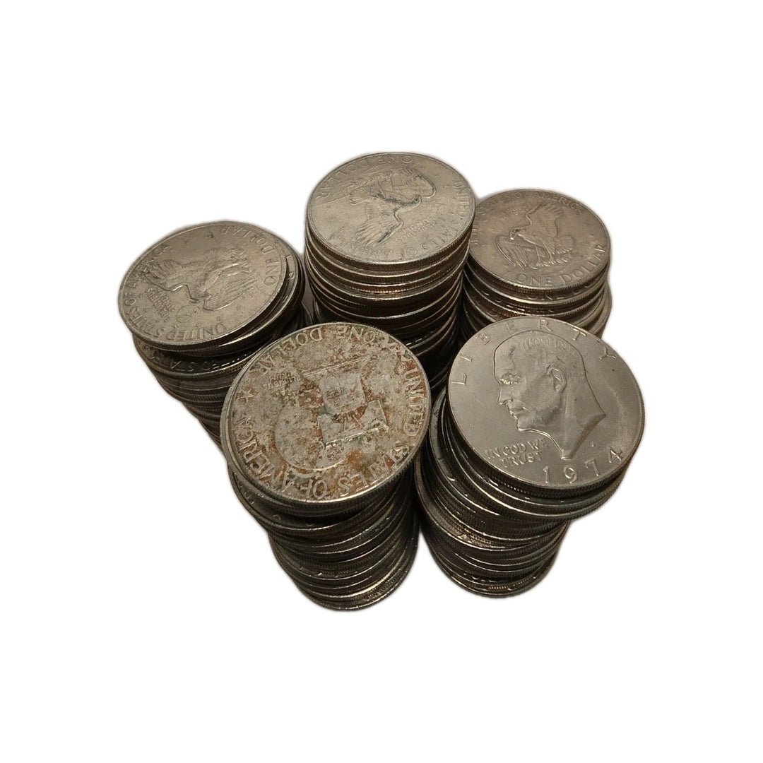 Lot Of 138 - 1971 - 1978 Circulated Condition Mixed Date Eisenhower Ike Dollars