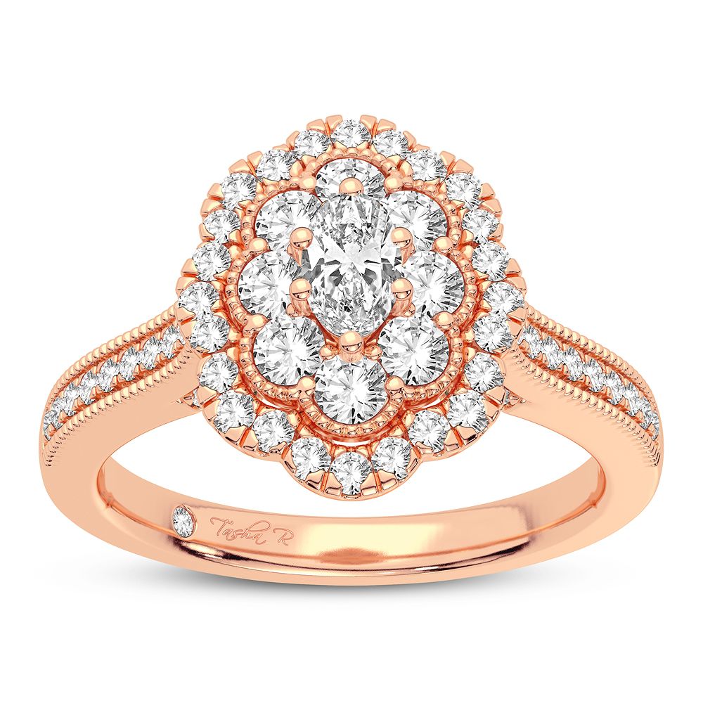 Timeless 14k Rose Gold 0.75CT Lab Diamond Engagement Ring