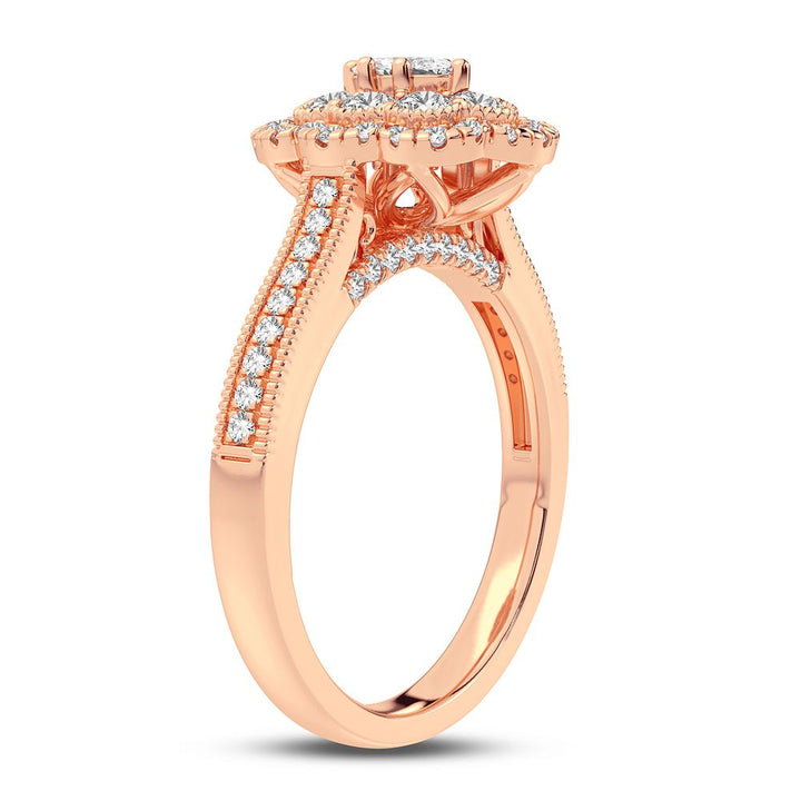 Timeless 14k Rose Gold 0.75CT Lab Diamond Engagement Ring