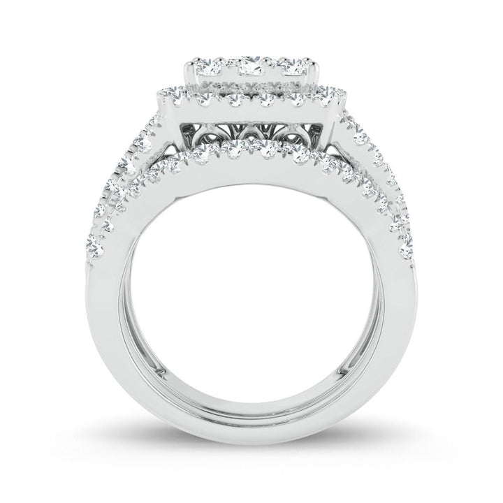 Luminous 14k White Gold 2.38ct Lab Diamond Bridal Ring
