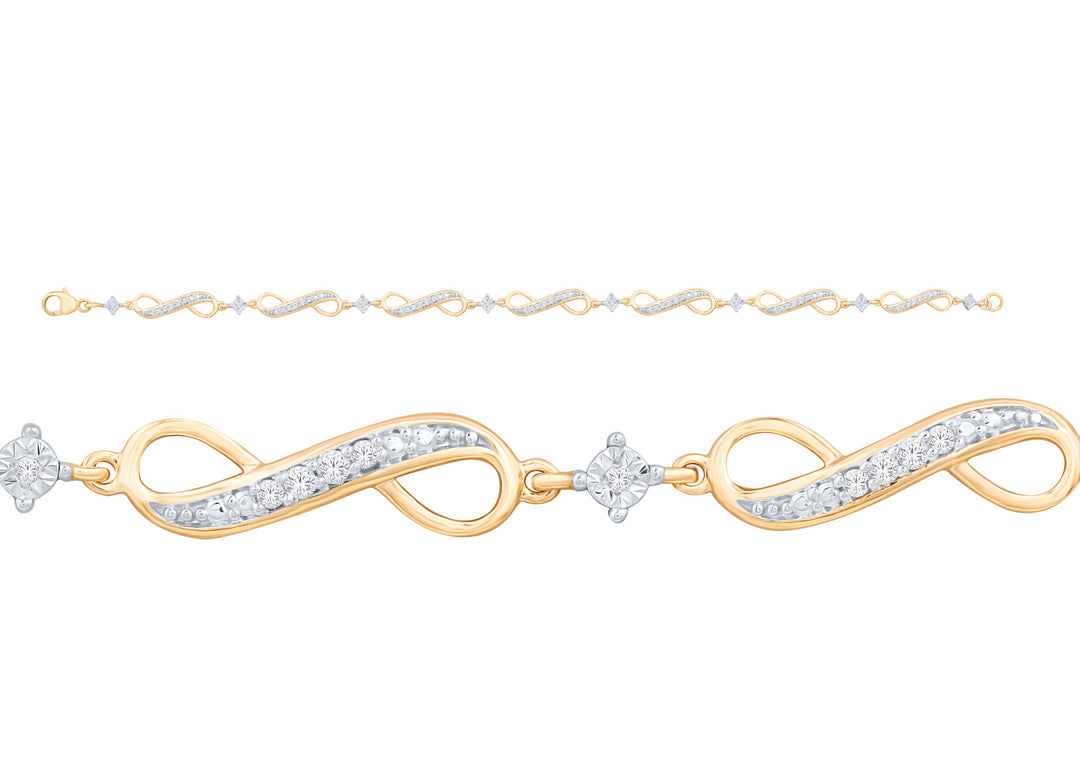10k Yellow Gold 0.25ct Lab Diamond Tennis Bracelet