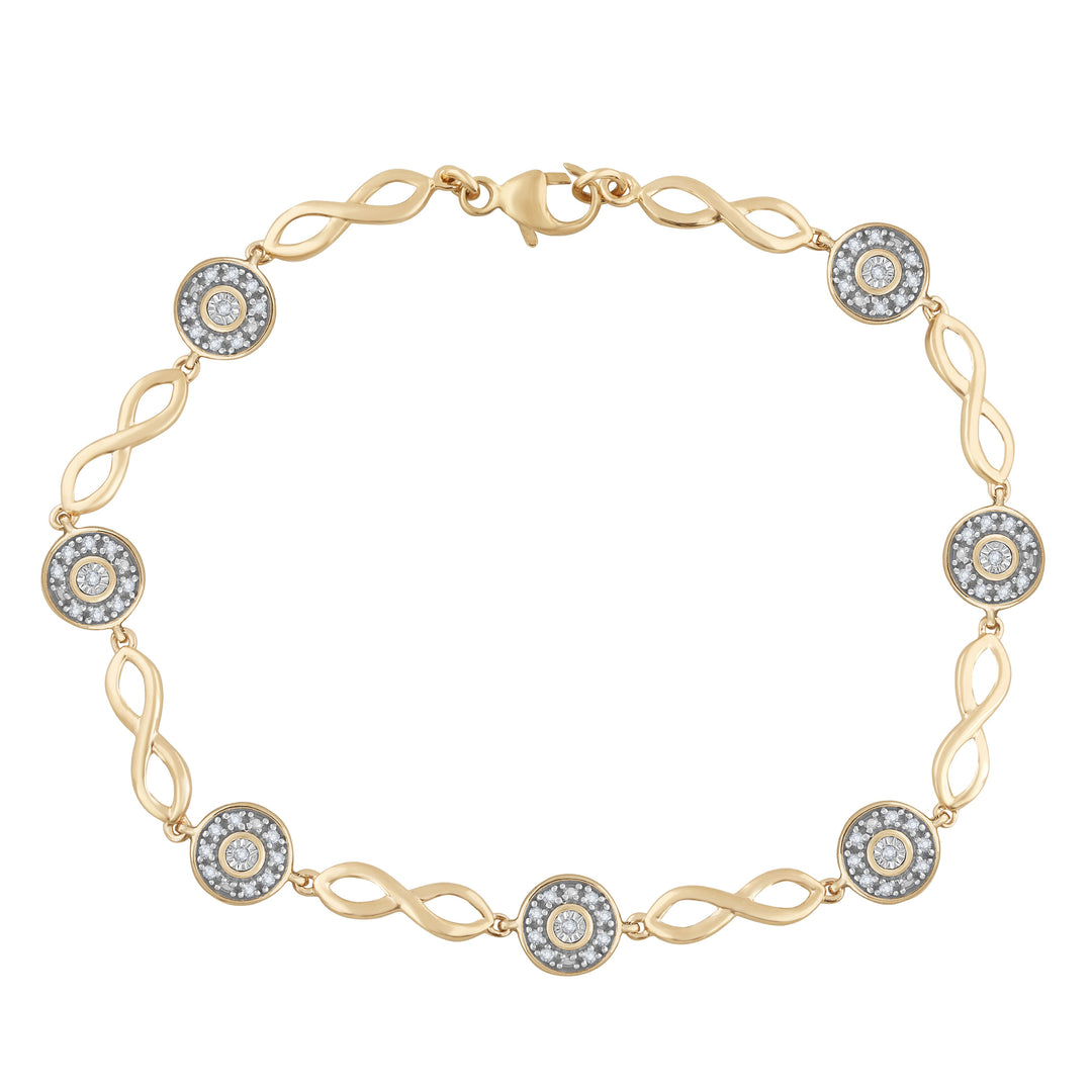 10k Yellow Gold Lab Diamond Charm Bracelet (0.25ct Brilliance)