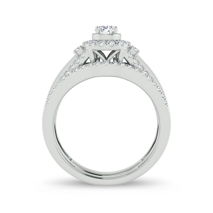 Sparkling 10k White Gold Lab Diamond Bridal Ring - 0.5ct Brilliance